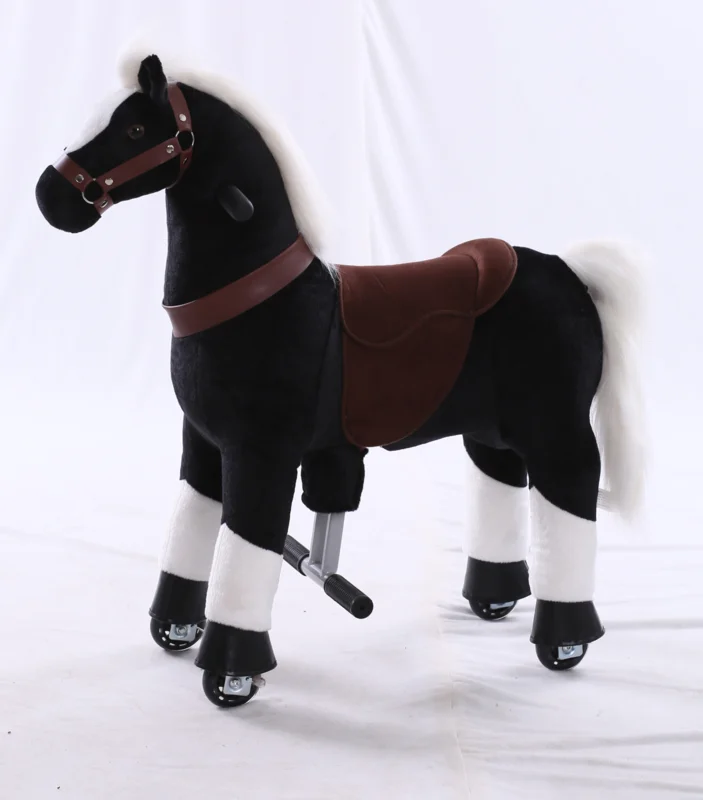 KID-HORSE Caballo de juguete para montar "Grumpy" negro, niños 3 a 6 años. INDA199-TB-2003S